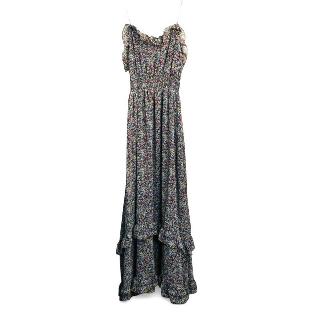 Patterson J. Kincaid Floral Maxi Dress Tiered Boho Size S